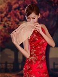 Beautiful Winnie snow red cheongsam sexy charming(11)